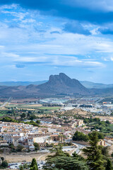 Fototapeta na wymiar Panoramic view of the historical Andalusian city in Antequera, Spain