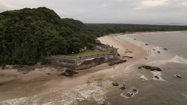 drone view Fort Nossa Senhora dos Prazeres, Ilha do Mel, Paranagua, Parana, Brazil