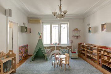 Interior of a montessori kindergarten