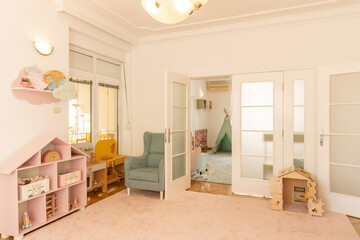 Interior of a montessori kindergarten