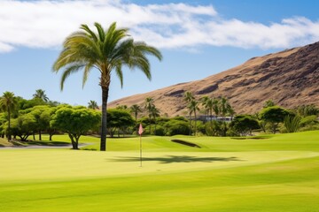 wide shot of a well-maintained golf course