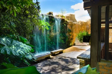 Gordijnen Waterfalls and shady gardens in Chiang Mai province © Kobchai M.