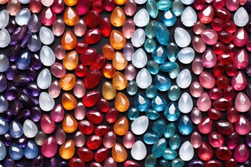 set of colorful synthetic stones to be used in brooches - obrazy, fototapety, plakaty