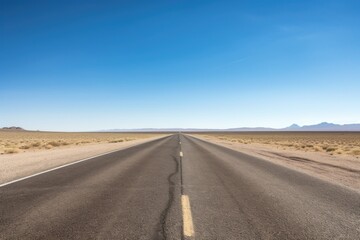 Fototapeta na wymiar long empty road stretching to the horizon