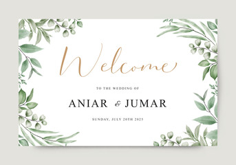 Wedding invitation welcome sign template