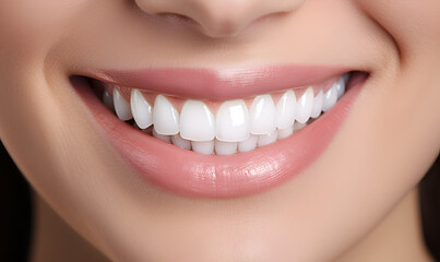 White teeth of beautiful woman.