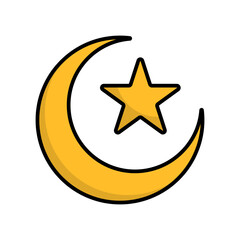 Flat design Islam symbol. Vector.