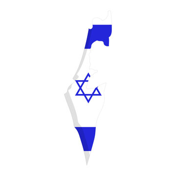 Israel flag map icon. Vector.