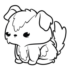 Hand drawn dog outline illustration