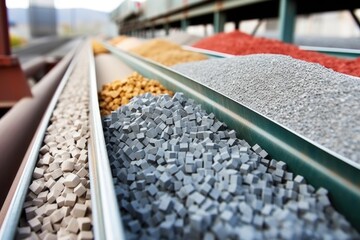 close-up of cement conveyor belts