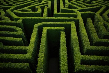 a maze made out of tall hedges