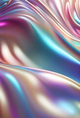 Fototapeta premium Abstract background of big waves of shiny iridescent pearls