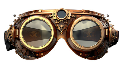 Steampunk Goggles Isolated on Transparent or White Background, PNG