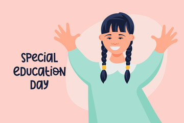 Special education day. education for child with down syndrome