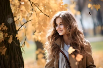 women with casual outfit in autumn park