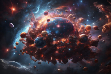 3D Abstract Background of Space