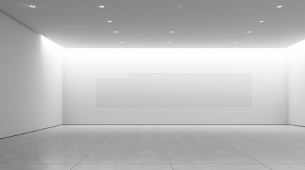 Interior of a modern minimalist gallery