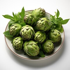 Obraz premium High Angle View Chopped Artichoke, Hd , On White Background 