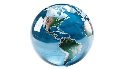 Globe: North America Spotlight Isolated on Transparent or White Background, PNG