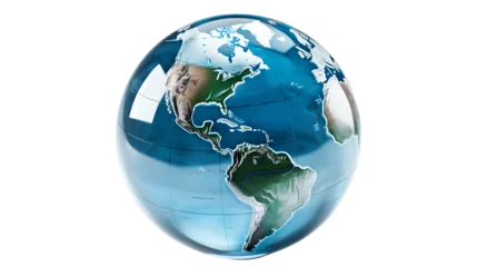 Foto op Canvas Globe: North America Spotlight Isolated on Transparent or White Background, PNG © B