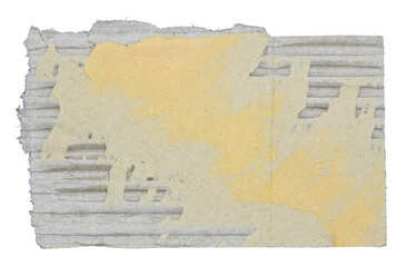 Torn pieces of corrugated paper on transparent background png file