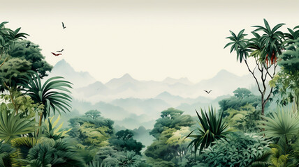 Drawings of forests, trees, flowers and wildlife in nature. For working on designing things