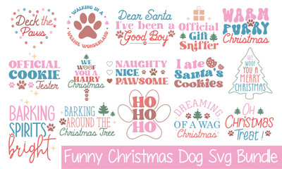 Funny Christmas Dog SVG Bundle.