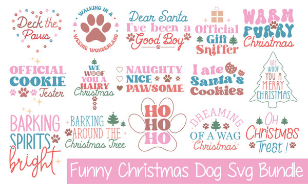 Funny Christmas Dog SVG Bundle.