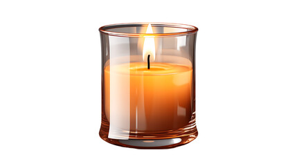 Candle in Glass Jar Isolated on Transparent or White Background, PNG