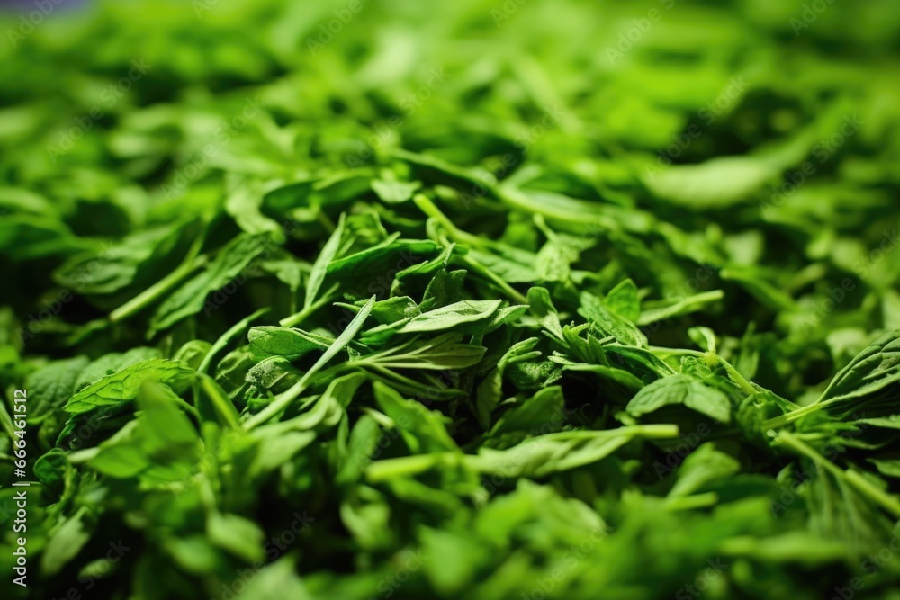 Poster macro image of a fresh herb before being processed into supplements