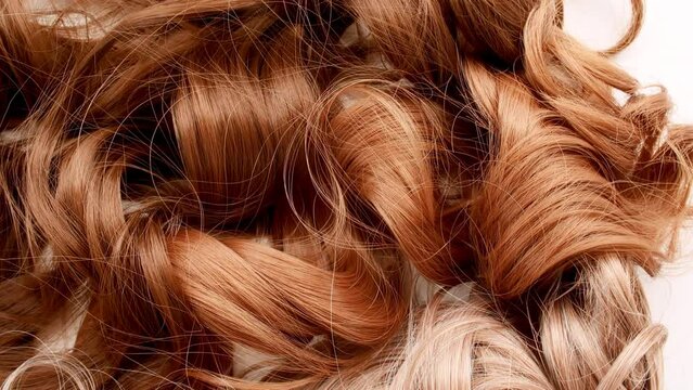 Slow Motion of Beautiful Wavy Curls, Healthy Long Smooth Flowing Hair. High quality 4k footage