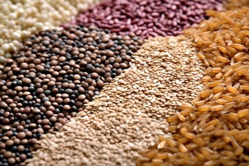 Obraz premium macro image of grain and organic materials for kitten food
