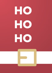 Christmas card template Santa Claus belly, vector concept. funny cartoon, festive holiday illustration.