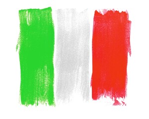 Fahne Italien unordentlich gemalt mit einem Pinsel