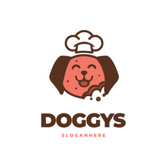 Obraz premium cute dog cookies logo vector