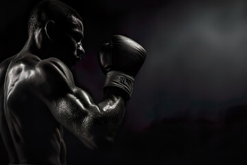 person with boxing gloves in a studio motivational