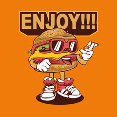 Burger relax smoking burger Burger fresh