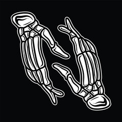 Skull Hand drawn Art Vector Design illustration