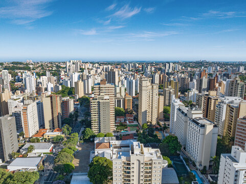 Imagem a&eacute;rea do bairro Cambu&iacute; em Campinas, S&atilde;o Paulo. Brasil. 