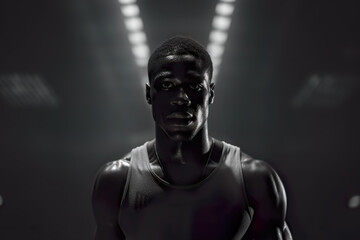 portrait of a man sweating in gym motivational