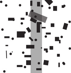 Geometric shapes form an abstraction with a transparent vertical pillar
