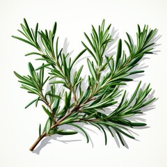 Fototapeta premium Rosemary Branches , Hd , On White Background 