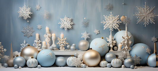 Christmas holiday celebration decoration background banner panorama, long texture - Chrsitmas ornaments