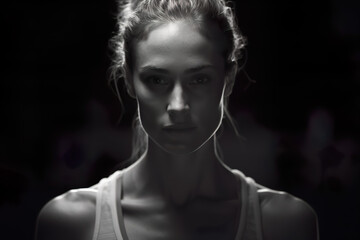 Woman in the gym closeup portrait