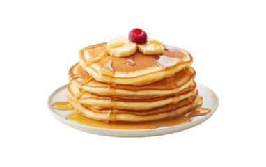 Realistic Pancake Portrait on White or PNG Transparent Background.