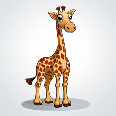 Naklejka premium 2d cute cartoon fox animal, 2d cartoon with sharp outlines on White Background