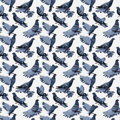 Seamless bird pattern background, bird illustration, bird seamless vector pattern