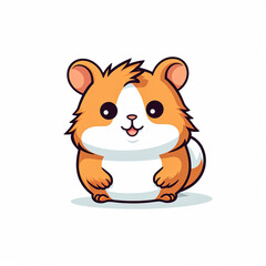 2d cute cartoon gorilla animal, 2d cartoon with sharp outlines on White Background