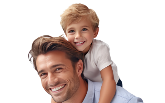 High-Quality Parent-Child Artwork on White or PNG Transparent Background.