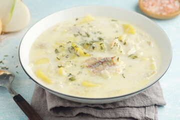 Cullen Skink, traditional fish soup, Scottish cuisine